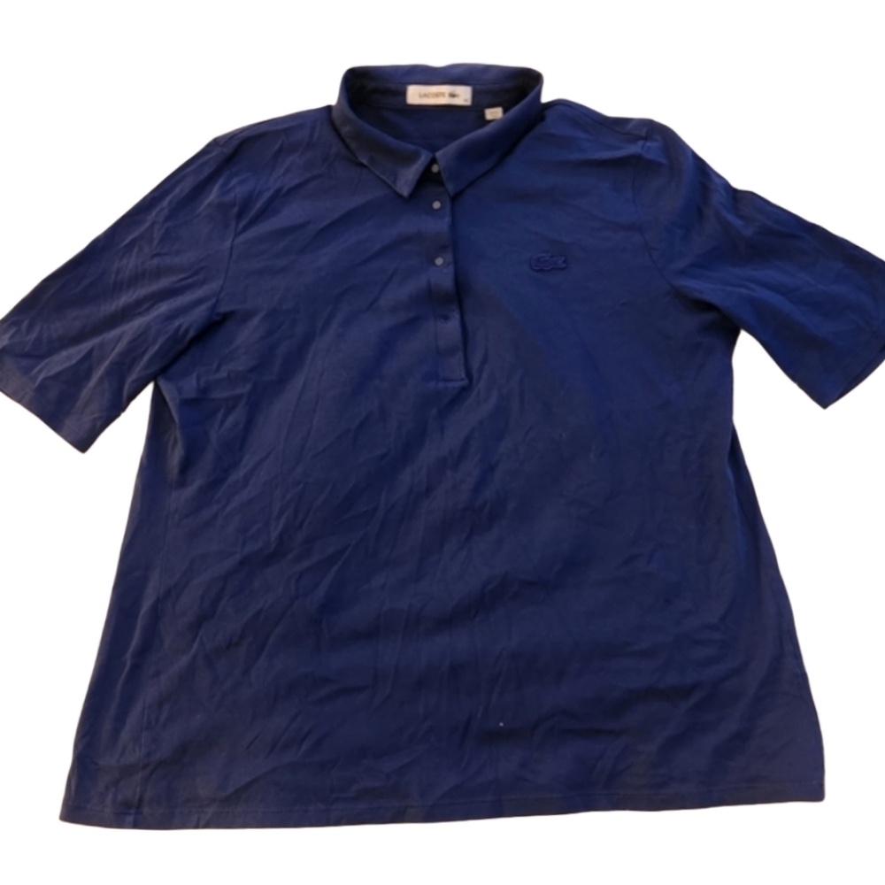 Lacoste Women's Mid Sleeve Golf Polo in Rich Blue Size 44 Us XL 12